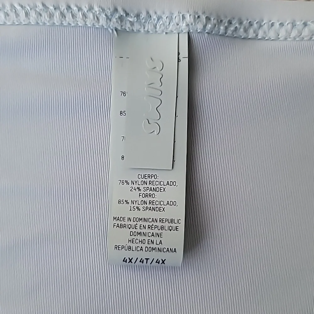 SKIMS Swim Dipped Side Tie Bottoms Size 4X Color Faded Denim NEW